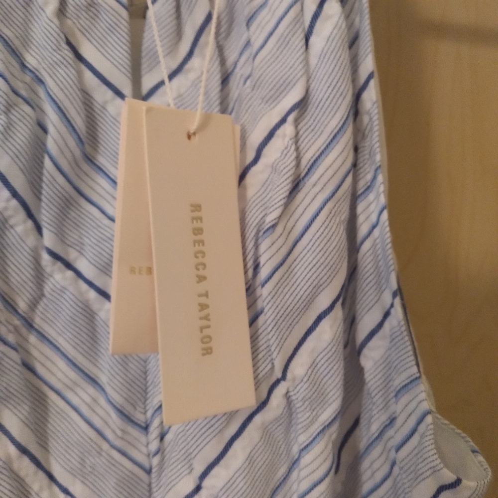 NWT Rebecca Taylor Striped Linen-Blend Dress (S) - Picture 4 of 4